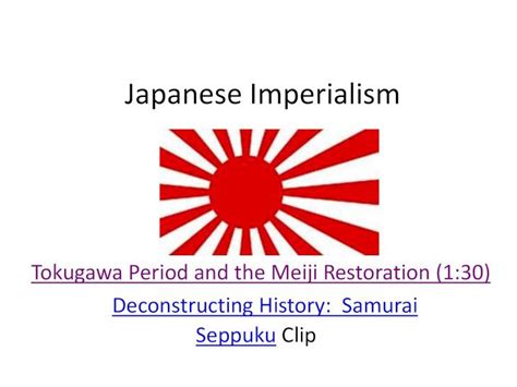 PDF Japanese Imperialism Tokugawa Shoguns Isolate Japan The