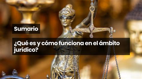 Sumario Qué es y cómo funciona en el ámbito jurídico