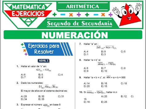 Ejercicios de Numeración para Segundo de Secundaria