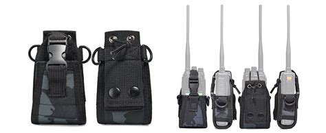 Amazon.co.jp: YNIBST 多機能 無線機ホルダー ナイロン布材質 ハンディ無線機用 ストラップ付き 無線機ポーチ 迷彩柄 黒 ...