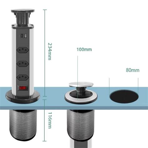 Torre De Tomada Multiplug Retr Til Tomadas E Usb Usb C Embutir