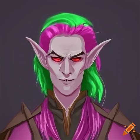 Evil Male Elf In Dnd Art Style