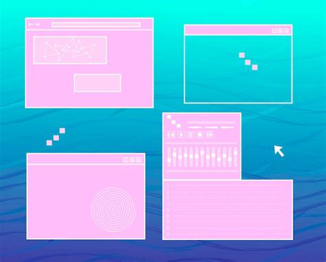 Premium Vector Retro Browser Computer Window In S Vaporwave Ux