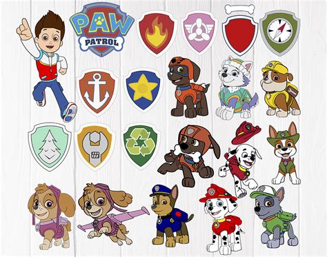 Paw Patrol Svg Paw Patrol Cut Files Dxf Files Paw Patrol Etsy