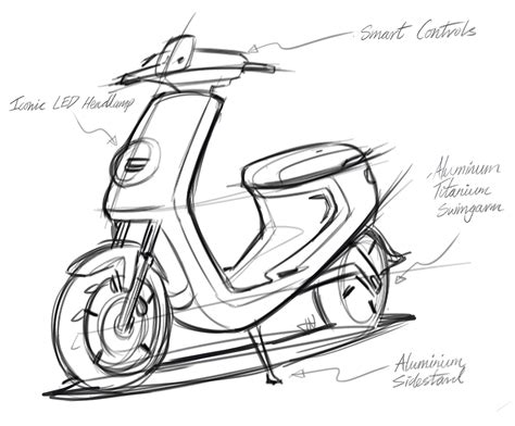 Niu M Electric Scooter On Behance Industrial Design Sketch Bike