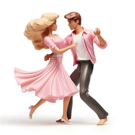 Premium AI Image | Ken and Barbie dolls in dance isolated on a white ...