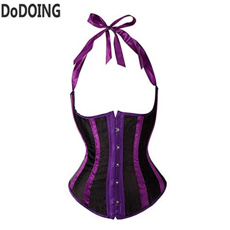 Buy ZZEBRA Purple DODOING Women Corsets And Bustiers Harness Stripe 12