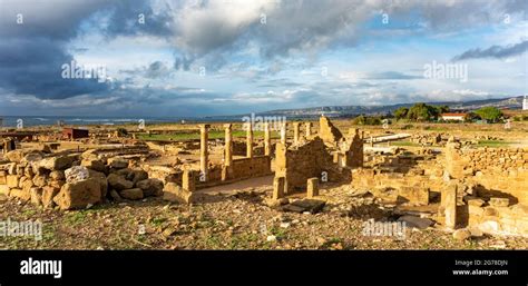 ancient ruins  paphos archaeological park cyprus stock photo alamy