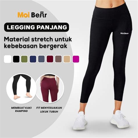 promo moi legging olahraga panjang elastis celana lejing sport senam