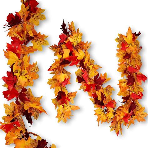 2 Pack Fall Garland 5 6ft Maple Leaf Garland Artificial Autumn Leaves Garland For Home Michaels