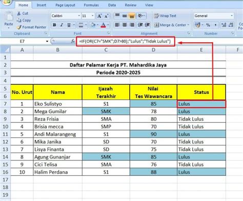 Bentuk Rumus Excel If Lengkap Dengan Contoh Yang Relevan