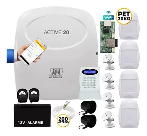 Kit Alarme Monitorado App Celular Active Sensores Jfl