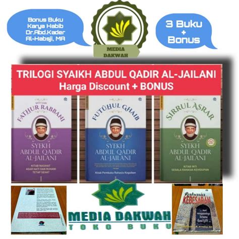 Buku Paket TRILOGI SYEIKH ABDUL QADIR AL JAILANI BONUS Sirrul Sirrur