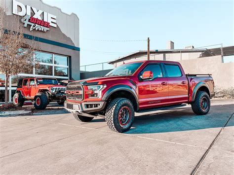 Ford F150 Raptor Lifted Red