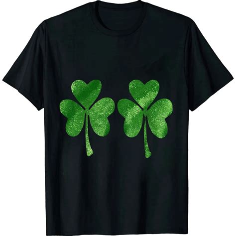 Comio Womens Irish Shamrock Boobs Four Leaf Clover Funny St Patricks