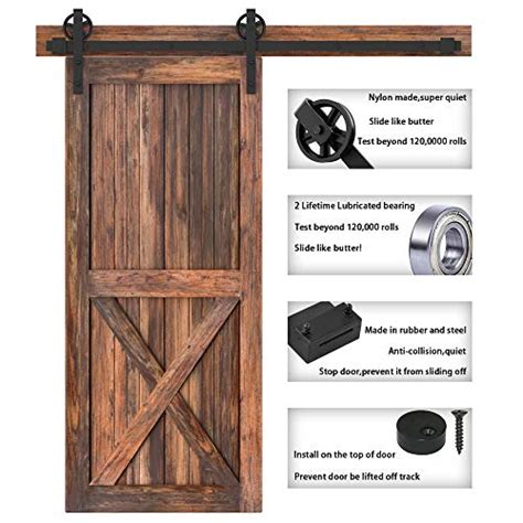 Winsoon Ft Single Wood Sliding Barn Door Hardware Kit Ft Basic