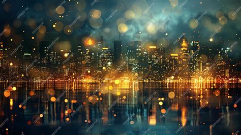 Premium Photo Abstract Night City Background With Bokeh Lights And