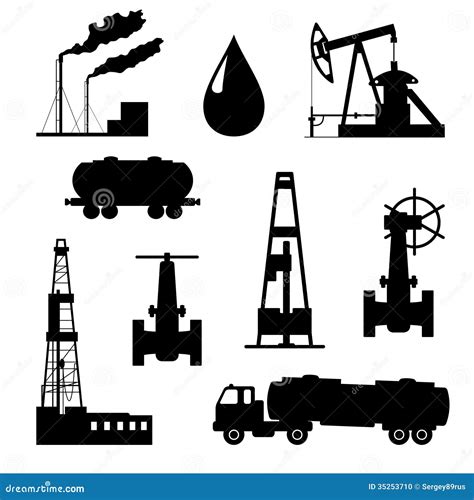 Oil And Petroleum Icon Set Stock Photo Image 35253710