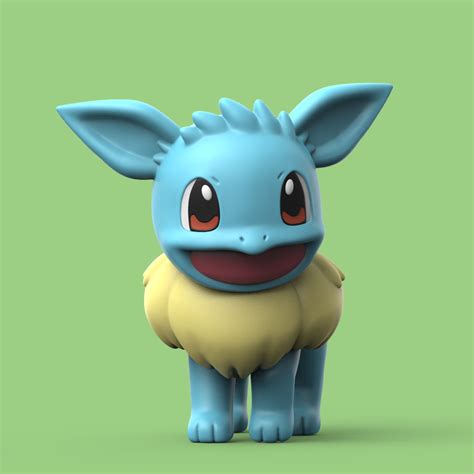 Archivo Stl Pokemon Eevee X Squirtlemodelo Imprimible En D Para