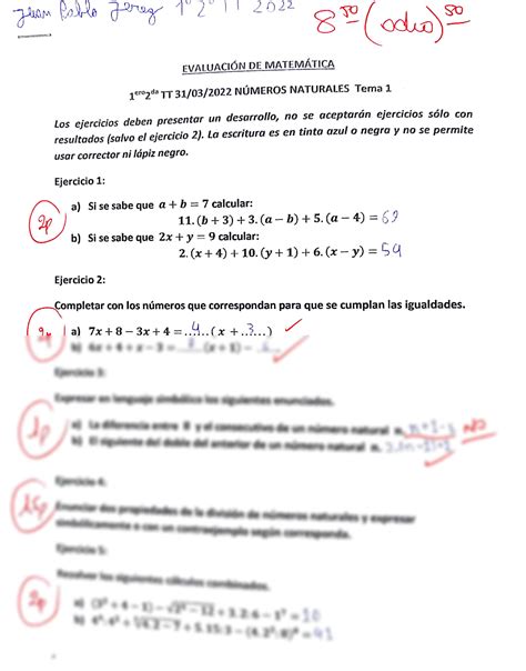 SOLUTION Prueba N Meros Naturales Tema 1 2 Studypool