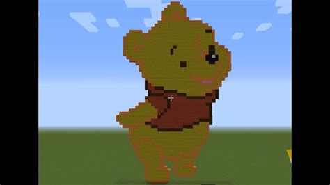 Minecraft Winnie The Pooh Bear Pixel Art Youtube