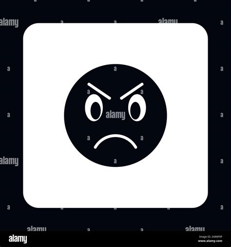 Angry Emoticon Icon Simple Style Stock Vector Image Art Alamy