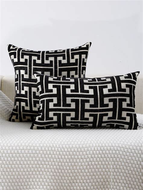 1 St Geometrisch Patroon Kussenhoes Zonder Vulling Geometric Cushion