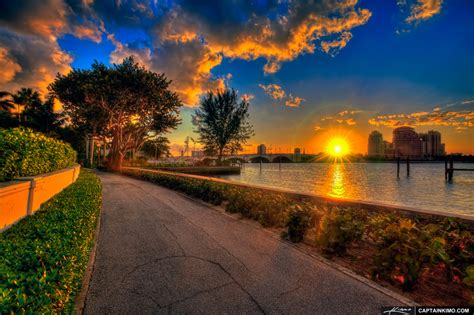 Downtown West Palm Beach Sunset Over City Buildings