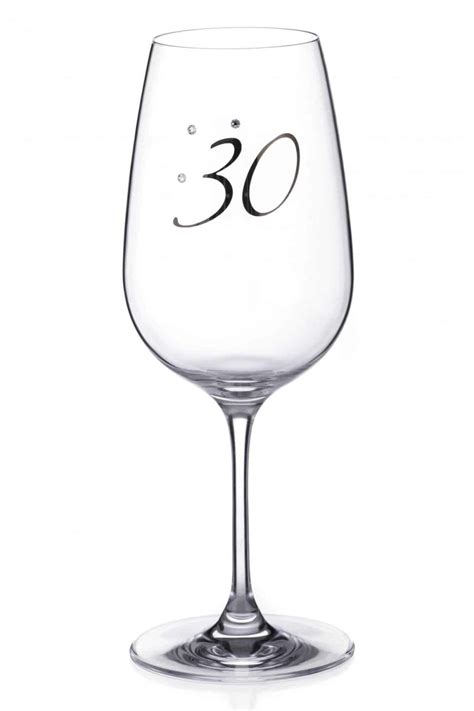 30th Birthday Wine Glass Adorned With Crystals By Swarovski® Diamante Home