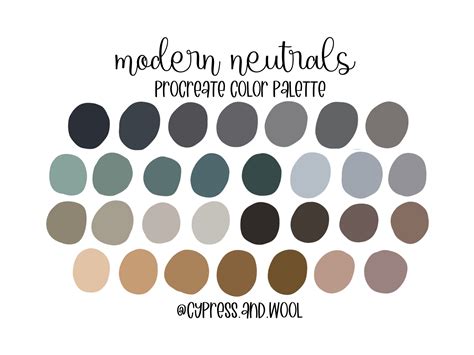 Color Palette Color Palette Neutral Colors Procreate Color Pallette Procreate Tools Procreate