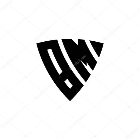 Bm Monogram Logo Letra Con Forma De Escudo Triangular Diseño De Estilo Aislado Sobre Fondo