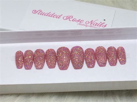 ICONIC Glitter Nails Raw Glitter Press on Nails Any - Etsy