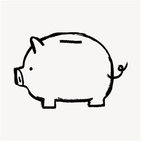 Simple Piggy Bank Doodle Illustration Free Vector Rawpixel