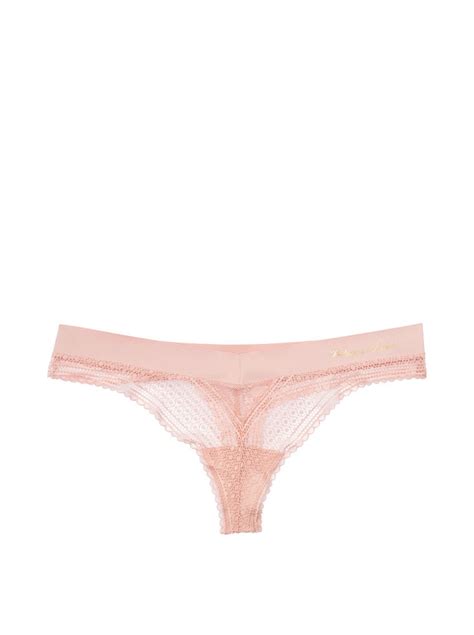 Трусики Incredible By Victoria’s Secret Smooth Lace Thong Panty Demure Pink купить недорого в