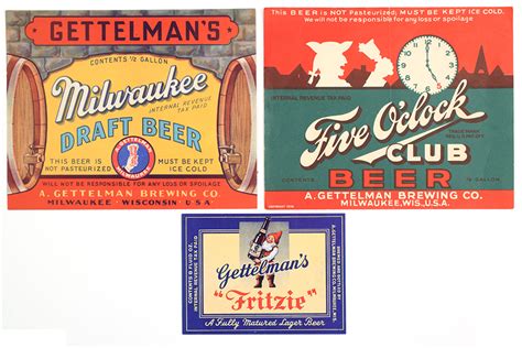 Lot Detail Gettelman Brewing 1930s Labels Lot Of 3