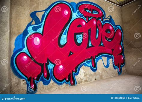 Graffiti Of Word Love On A Wall Editorial Image Image Of Design