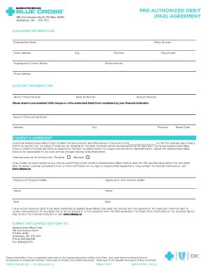 Fillable Online Pre Authorized Debit Pad Agreement Fax Email Print