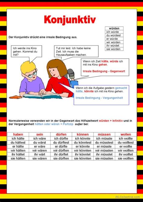 Konjunktiv Ii Allgemeine Grammatik Bungen Grammatik Pr