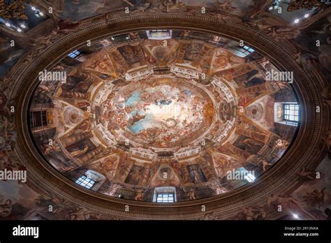 Baroque Fresco Ceiling At The Interior Of Church Of Saint Anthony Of