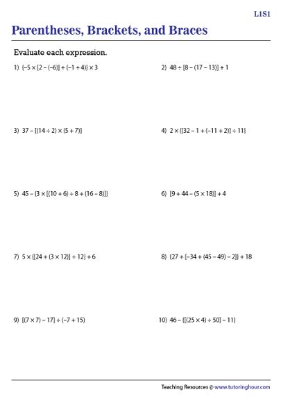 Free parentheses math worksheet, Download Free parentheses math worksheet png images, Free ...