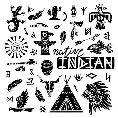 Premium Vector Set Of Native Indian Elements Native American Boho