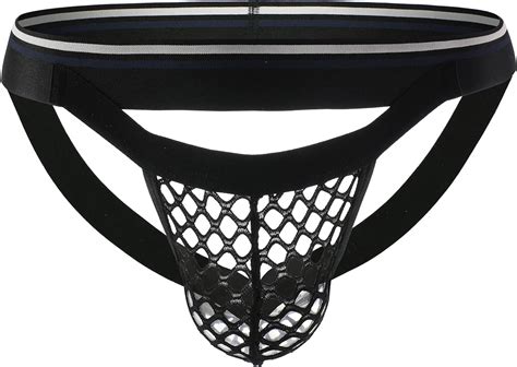 Evankin Mens Mesh Thong Underwear Sexy Jockstrap Butt Flaunting Hollow Out Male G