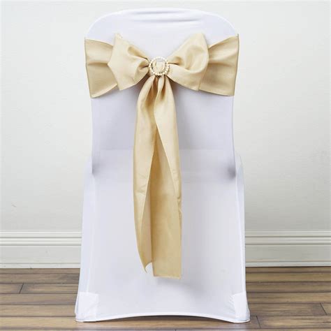 5 Pack Beige Polyester Chair Sashes 6 X 108 Chair Sashes