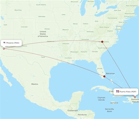 All Flight Routes From Phoenix To Puerto Plata Phx To Pop Flight Routes