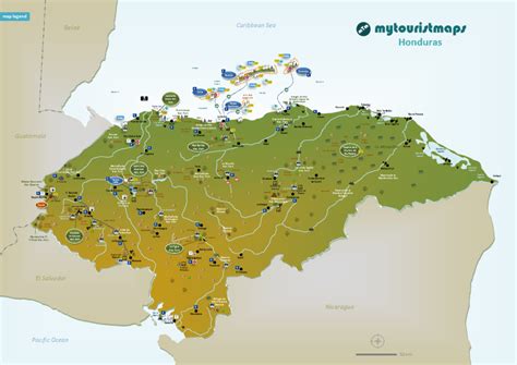 Mytouristmaps Interactive Travel And Tourist Map Of Honduras