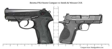 Beretta PX4 Storm Compact Vs Smith Wesson CSX Size Comparison