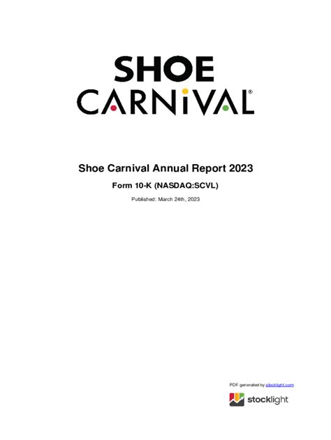 Fillable Online Shoe Carnival Inc Scvl Sec Filing 10 K Annual Report