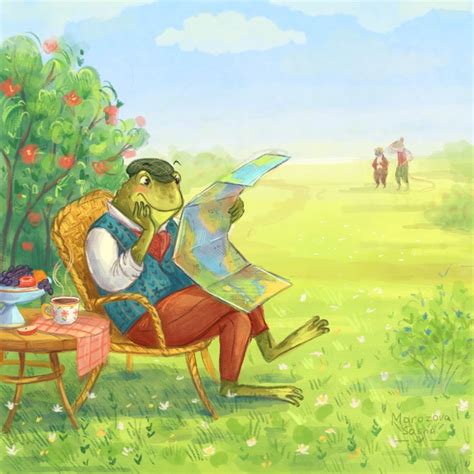Иллюстрация Иллюстрация к книге "Ветер в ивах" в стиле 2d
