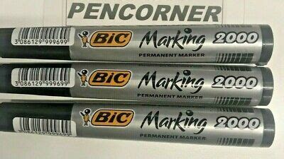 3 X BIC Permanent Marker Pen BIC Marking 2000 ECOlutions Permanent