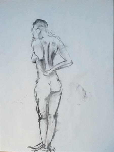 Female Nude Charcoal Drawing From The Collection Of Mgh Discovered